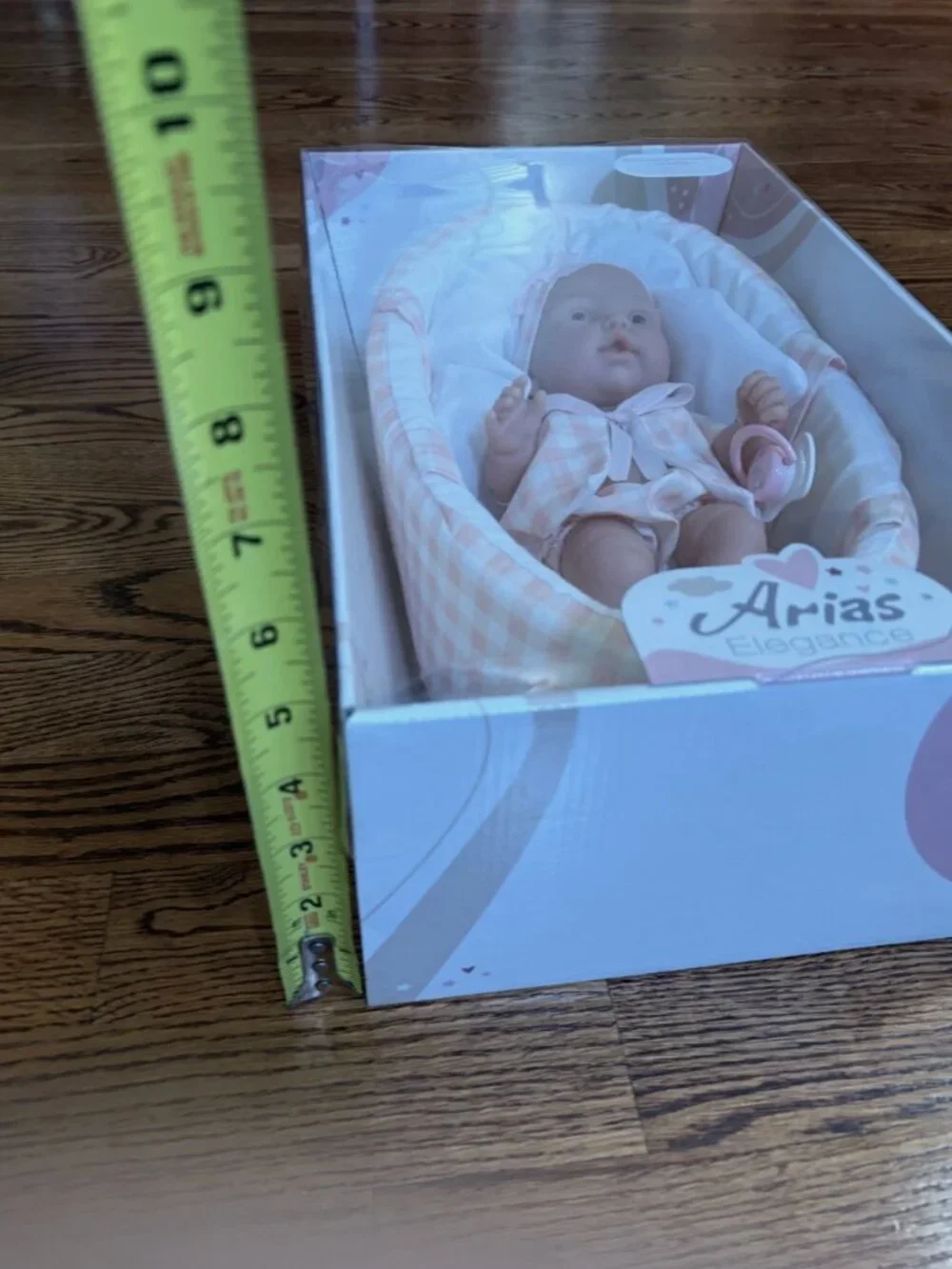 Arias Elegance Baby Doll In Carrier Made In Spain Full Vinyl Body Pacifier -New!